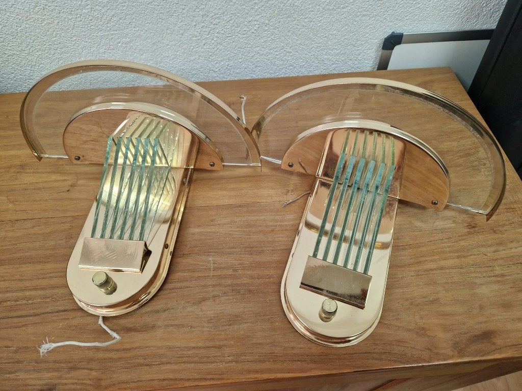 vintage set hollywood lampen  1980, Ophalen of Verzenden, Zo goed als nieuw, Glas, Dimbaar