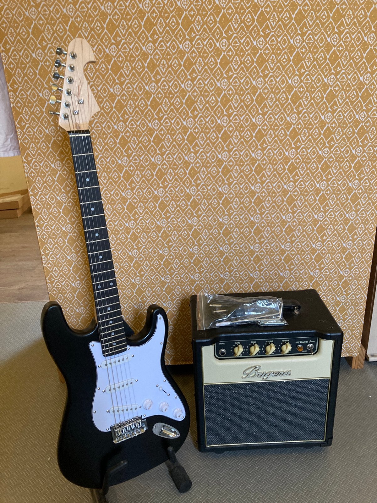 Elektrische gitaarset compleet., Muziek en Instrumenten, Met versterker, Zo goed als nieuw, Solid body, Ophalen