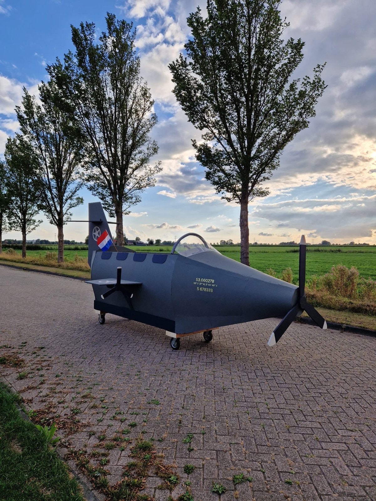 Vliegtuig praalwagen in jaren 40-45 stijl, Ophalen, Zo goed als nieuw