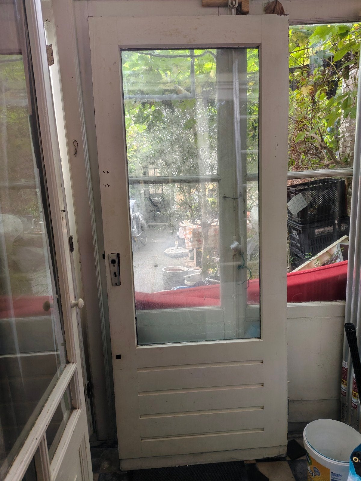 Grote hardhouten buitendeur, Doe-het-zelf en Verbouw, Ophalen, Gebruikt, 80 tot 100 cm, Binnendeur