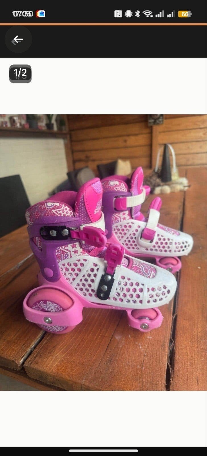 SFR Stomper Kids verstelbare quad skeelers roze/paars, Ophalen of Verzenden, Gebruikt, Overige typen, Overige merken