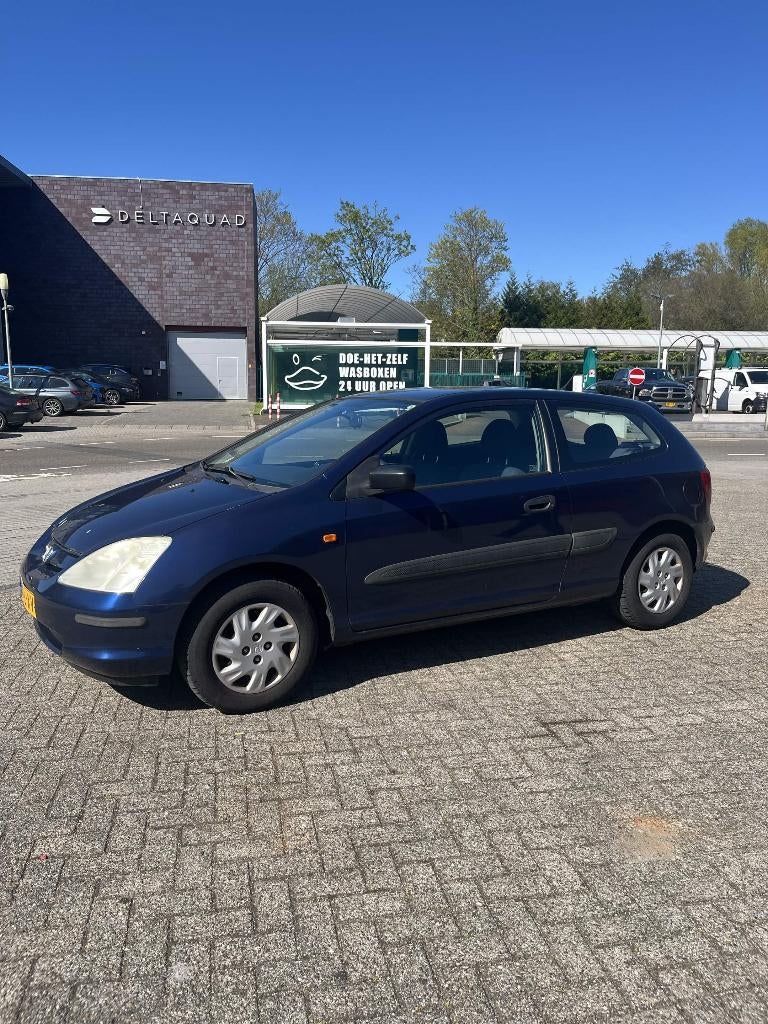 Honda Civic 1.4 I S 3DR 2002 Blauw, Auto's, Honda, Particulier, Civic, Airbags, Bluetooth, Mistlampen, Parkeersensor, Radio, Trekhaak