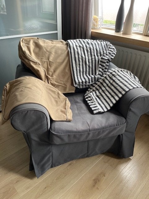 Mooie fauteuil Ektorp van IKEA, Ophalen, Gebruikt, 75 tot 100 cm, Stof