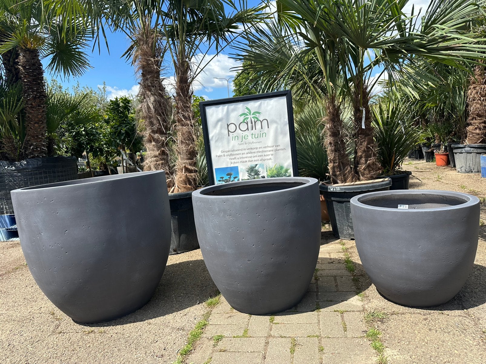 Fiberclay bloempotten, Ophalen of Verzenden, Zo goed als nieuw
