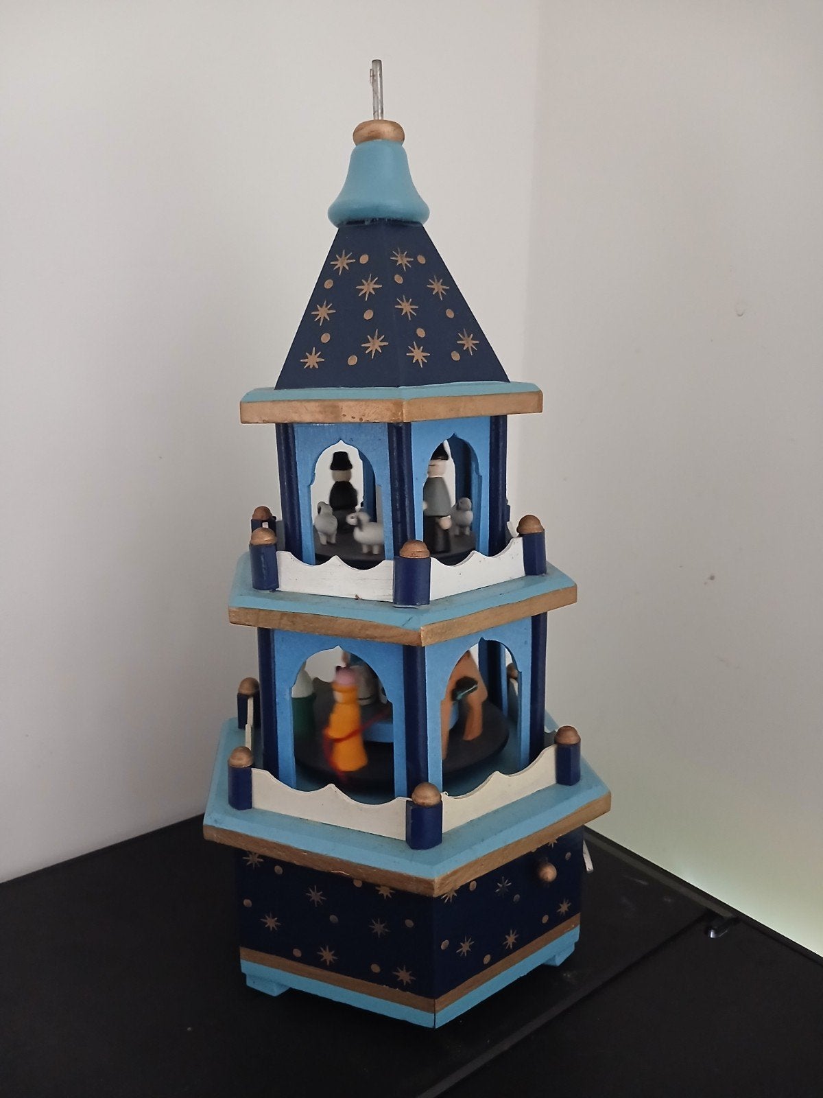 muziekdoos kerst carrousel opwindbaar hout prijs 30, Ophalen of Verzenden