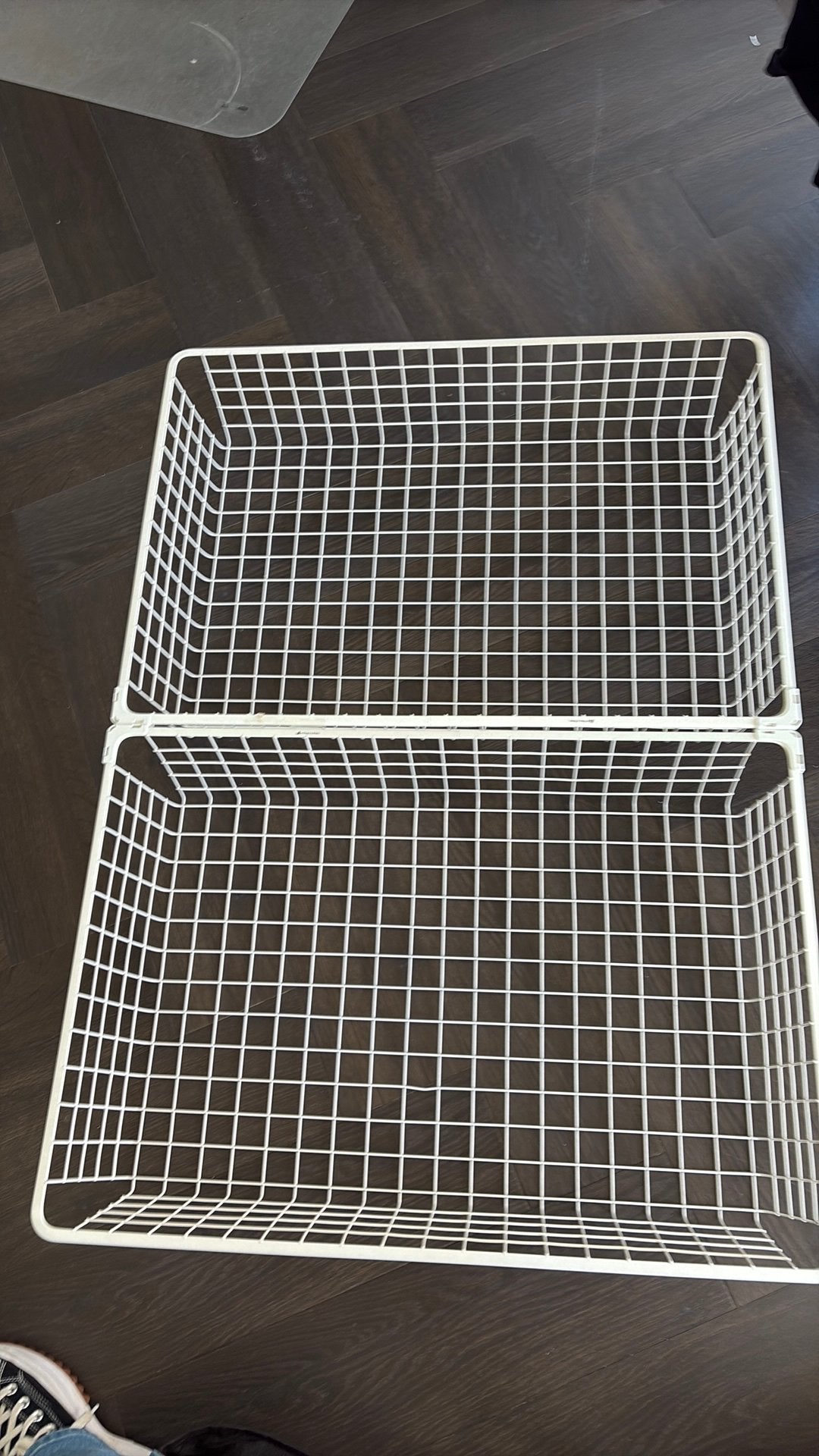 Twee IKEA witte draadmand voor kledingkast of opbergsysteem, Ophalen of Verzenden, Gebruikt
