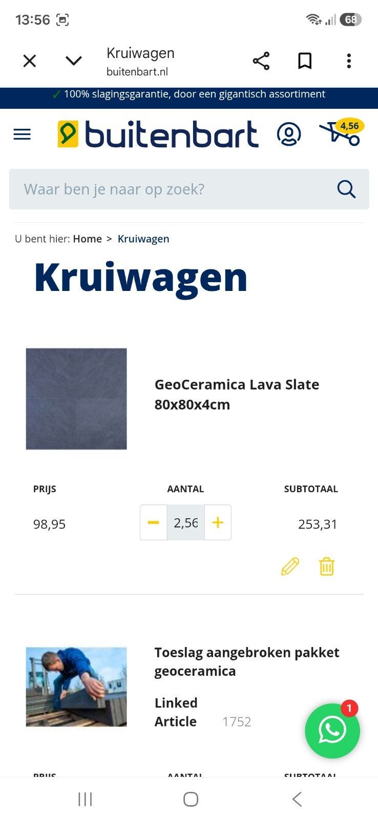 3 Nieuwe Geoceramica Lava Slate tuintegels 80x80, Ophalen, Keramiek, Nieuw, Minder dan 5 m²