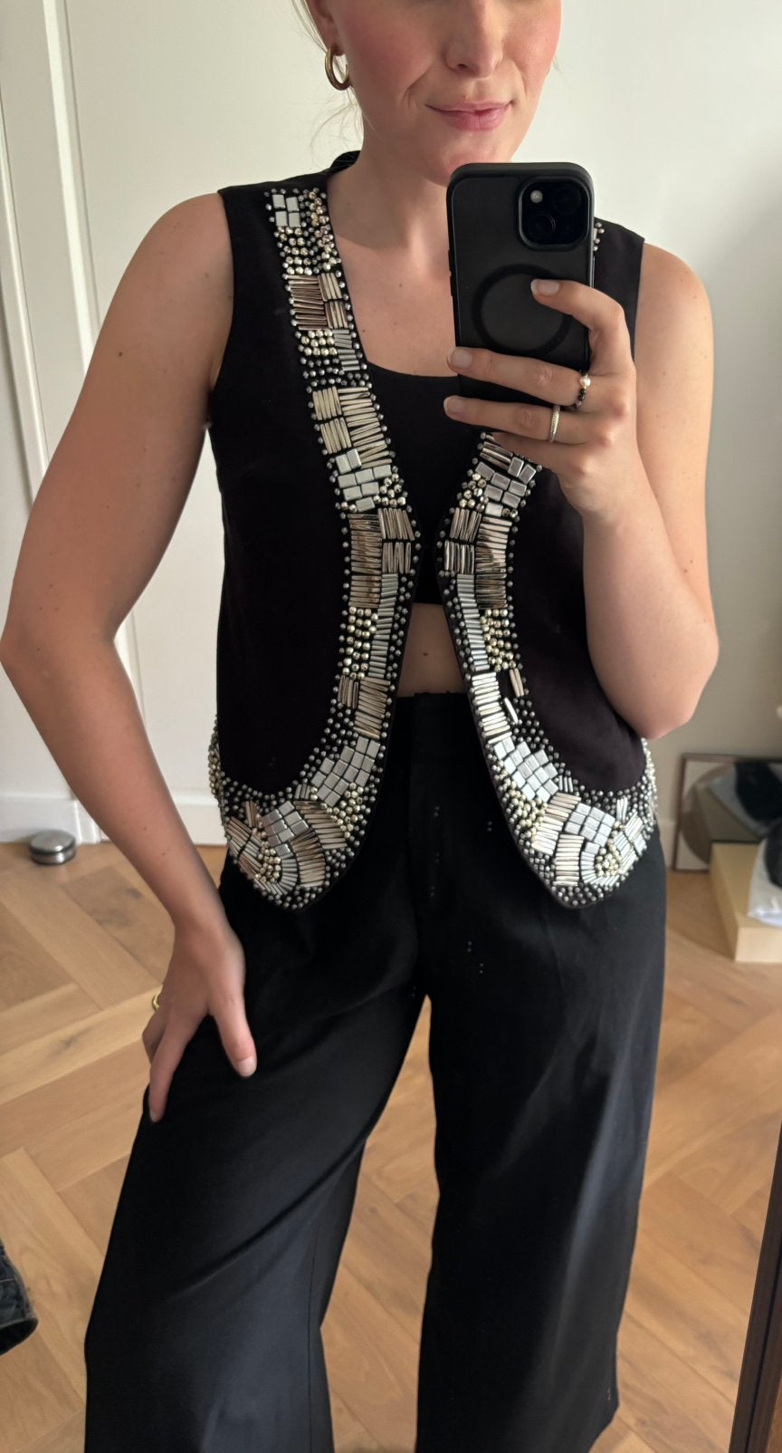 Gayana Paris Gilet, Verzenden, Zo goed als nieuw, Maat 36 (S), Zwart