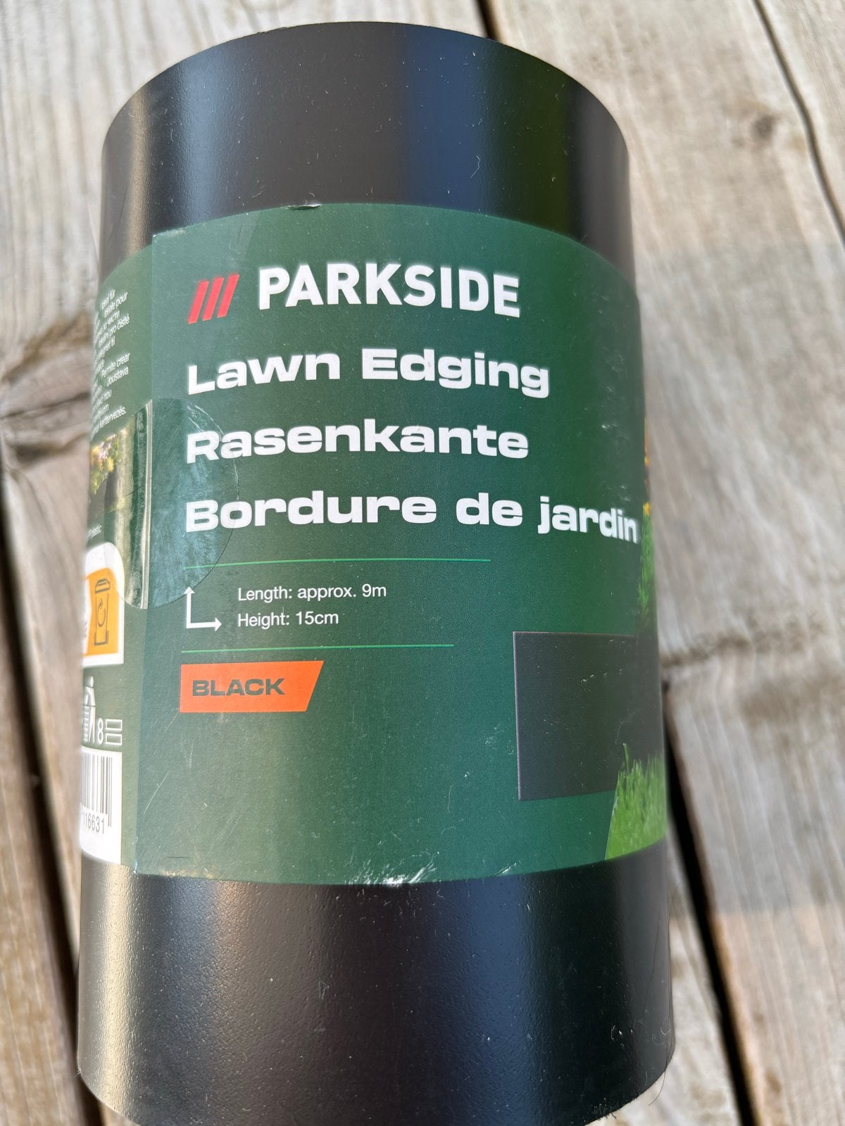 PARKSIDE Borderrand 9m (Zwart) - Nieuw 6 rollen, Kunststof, Ophalen of Verzenden, Border, Minder dan 25 cm