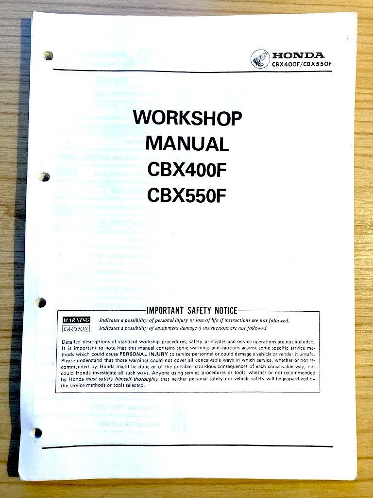 Honda CBX400F CBX550F 1982-1986 Service Manual, Verzenden, Honda