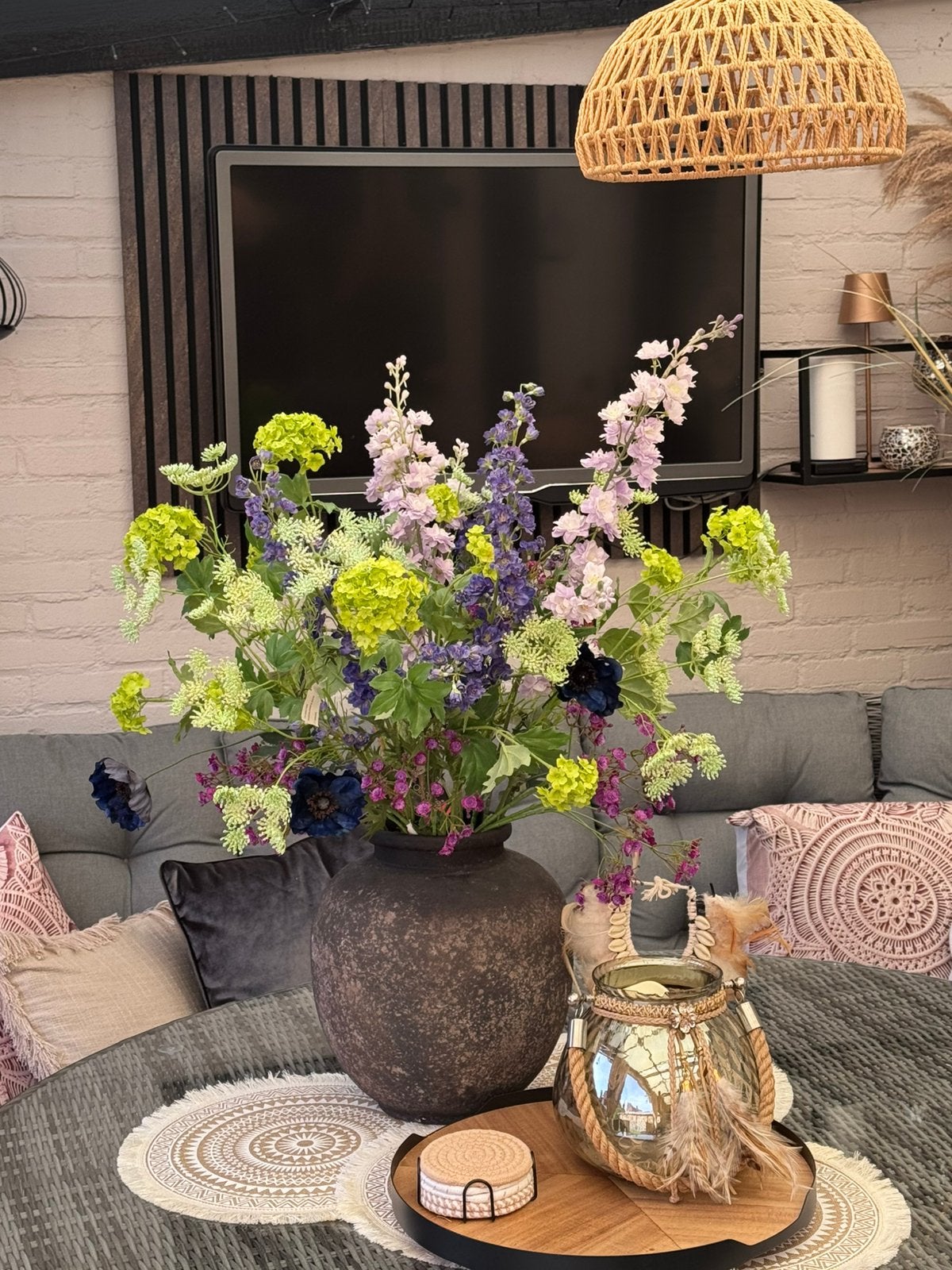 Zijden boeket excl vaas 89cm hoog, Ophalen, Binnen, 89 cm, Info@colors&joy