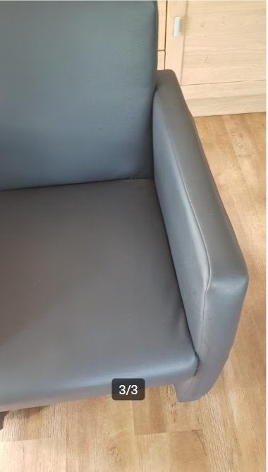 eetkamer stoelen 4x gaan voor 50euro samen weg.blauw/grijs, Huis en Inrichting, Stoelen, Ophalen, Gebruikt, Grijs, Vier