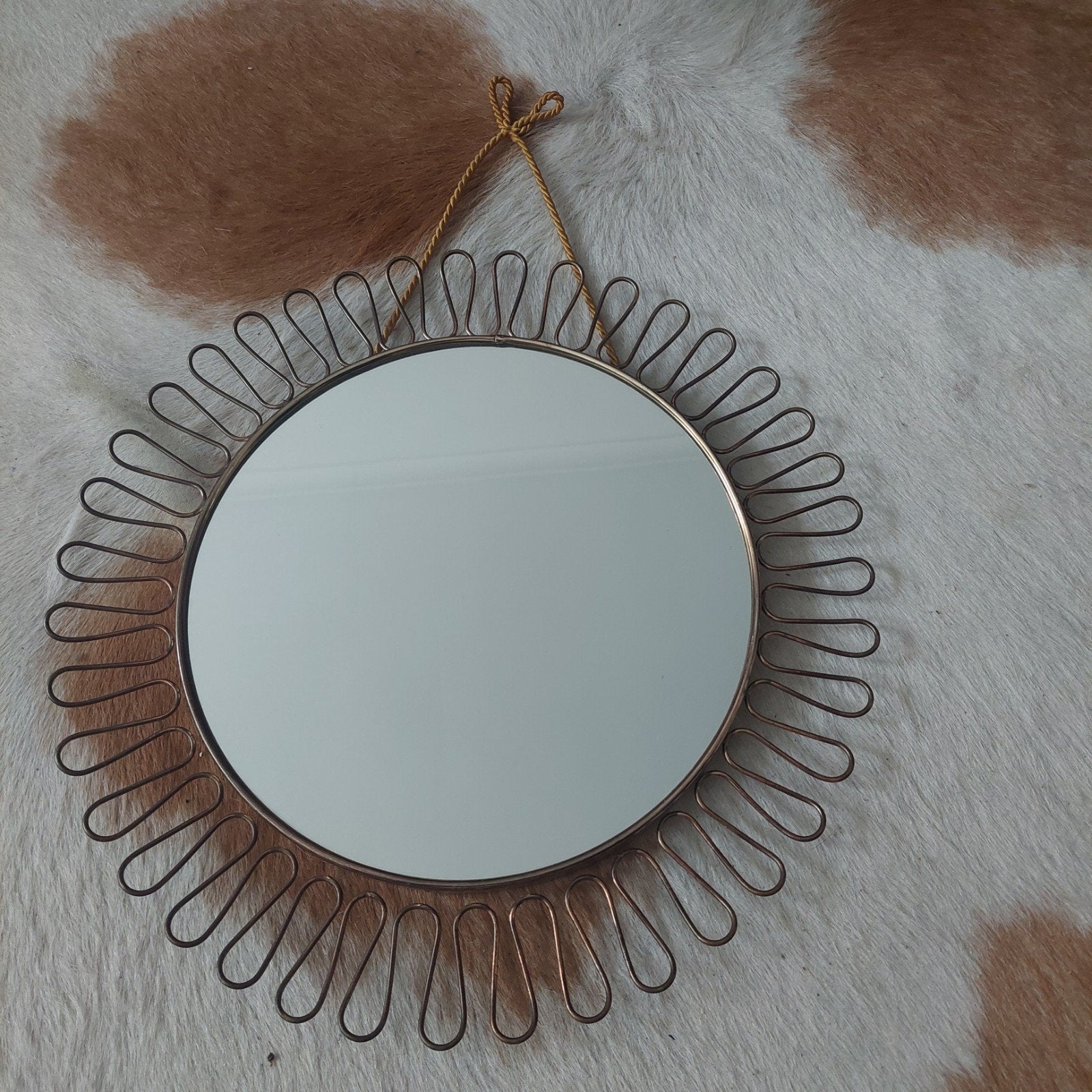 Josef Frank vintage spiegel 23cm doorsnee, Huis en Inrichting, Woonaccessoires | Spiegels, Minder dan 50 cm, Rond, Ophalen of Verzenden