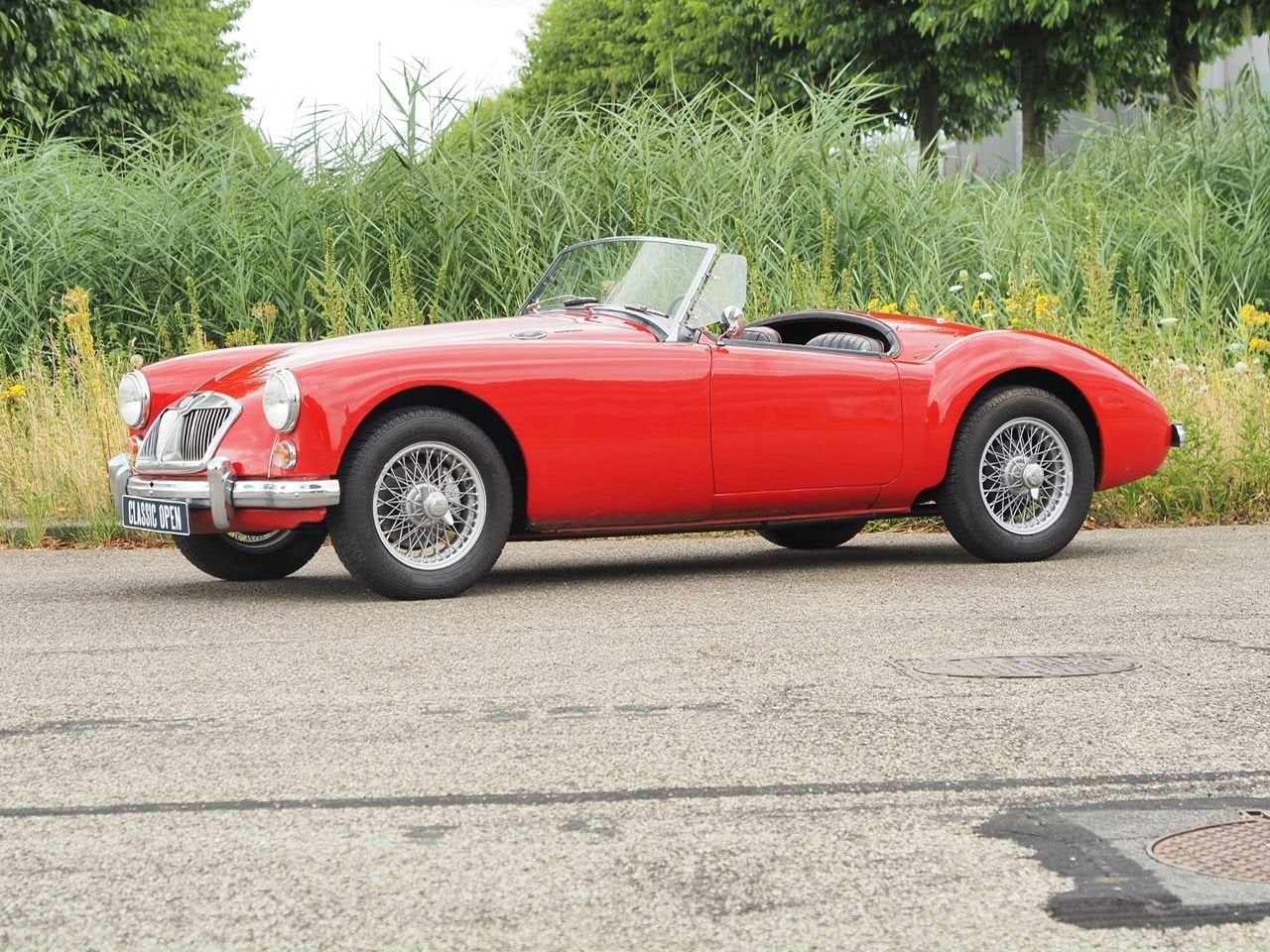 MG MGA, Lederen bekleding, Zwart, Cabriolet, Bedrijf