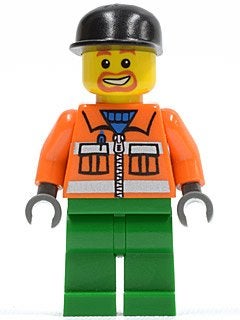 LEGO City cty0046 Sanitary Engineer 1 - Green Legs, Beard Ar, City, Lego, Nieuw, Ophalen of Verzenden