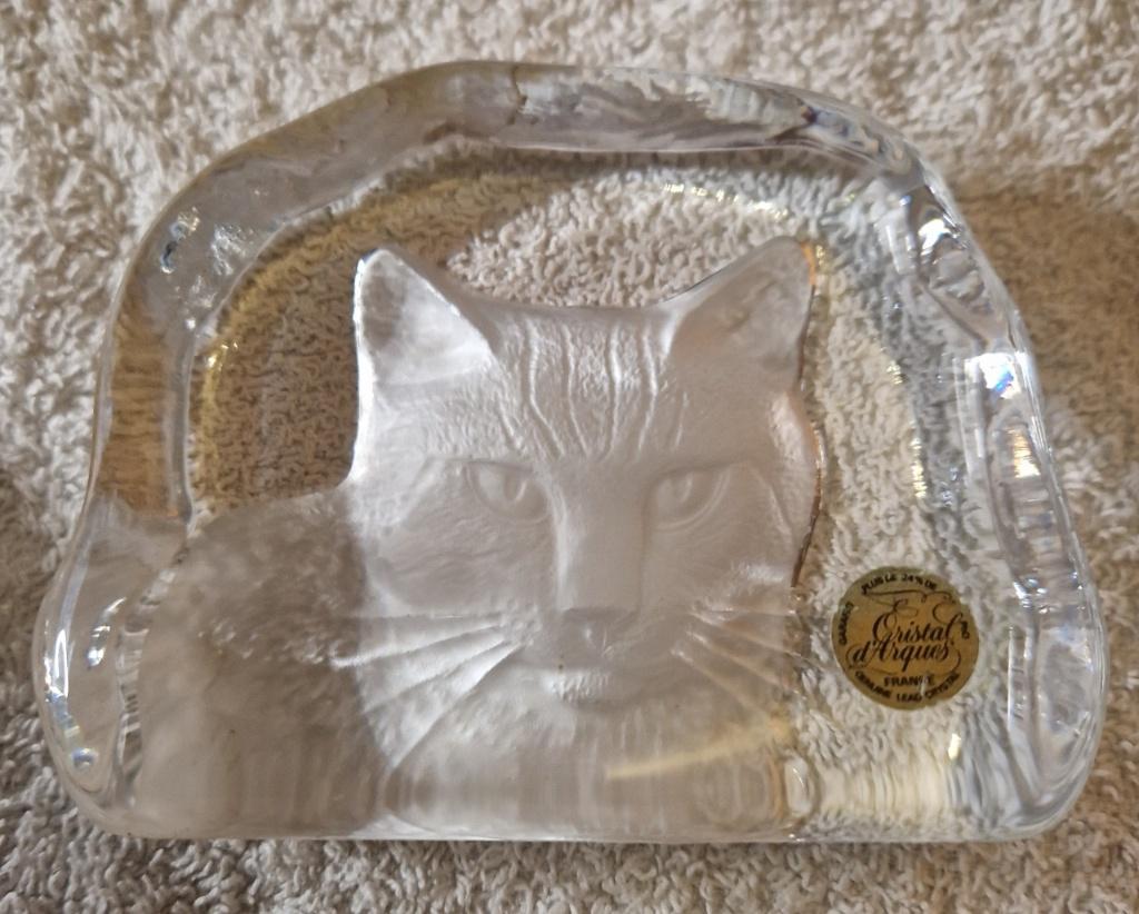 Cristal d'Arques kristallen presse-papier / Glasblok Kat, Ophalen of Verzenden