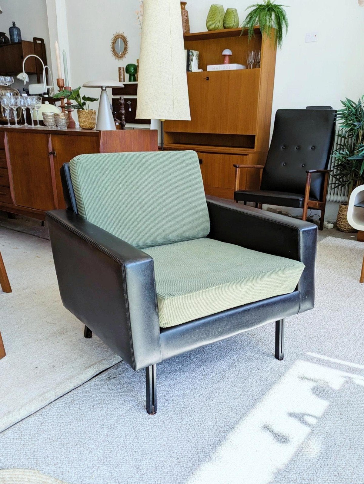 Vintage midcentury fauteuil, Ophalen, ., Minder dan 75 cm, .