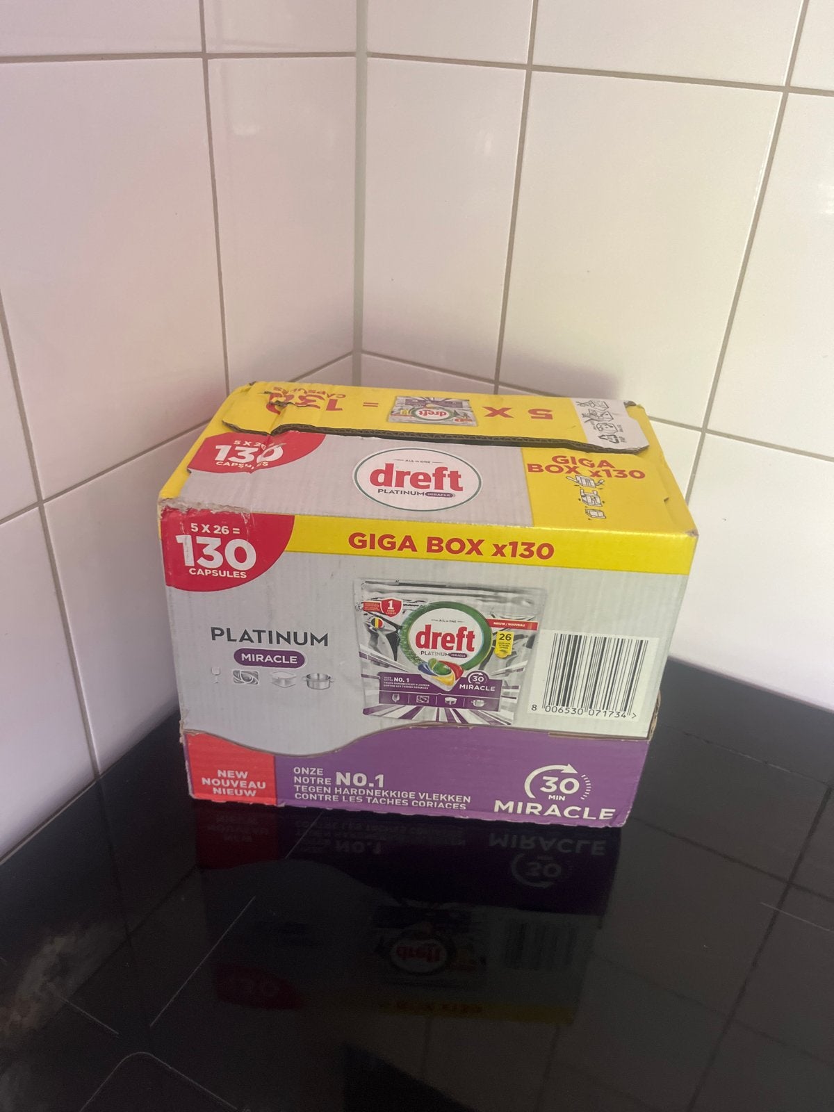 Dreft Platinum vaatwastabletten Giga Box x130, Verzenden, Nieuw