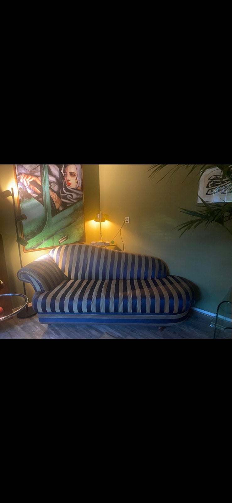 Vintage Chaise longue 2 zitsbank, 200X80 cm, Ophalen, Minder dan 75 cm, 150 tot 200 cm, Tweepersoons