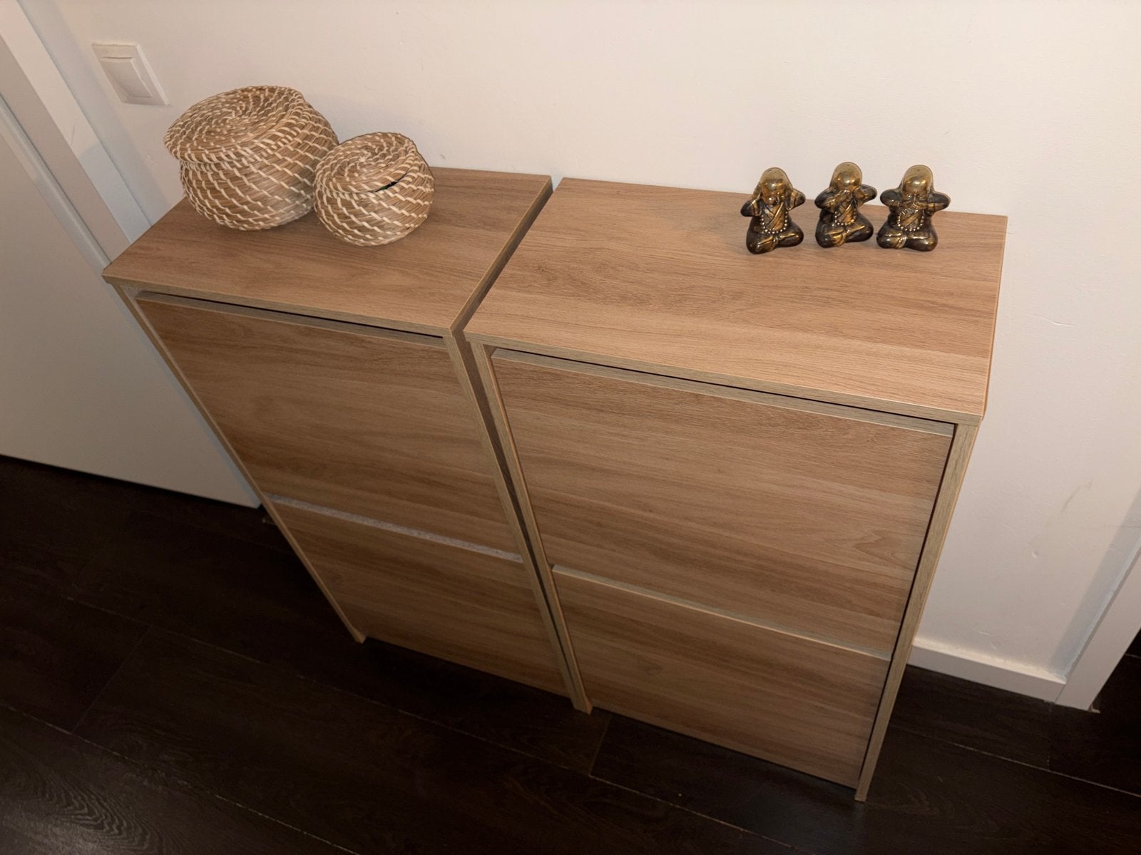 IKEA Bissa Schoenenkast - Eikenpatroon (2 stuks), Ophalen, Zo goed als nieuw