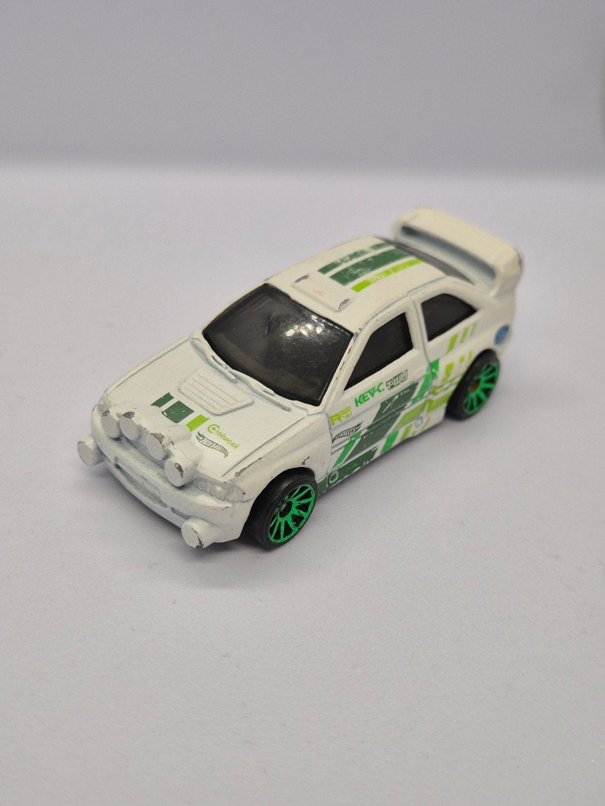 Hot Wheels Escort Rally 2015 Mattel - Wit/Groen, Ophalen of Verzenden
