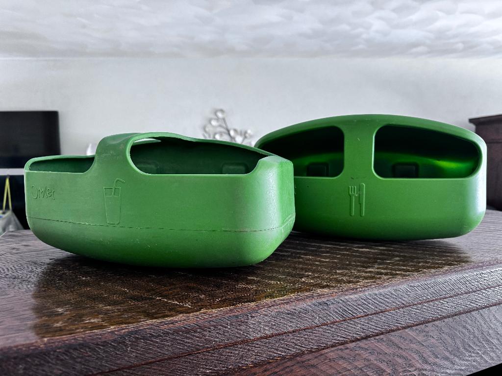✅ Omlet Eglu Cube voederbak & drinkbak - Groen, Dieren en Toebehoren, Pluimvee | Toebehoren, Ophalen, Zo goed als nieuw, Kippenhok of Kippenren
