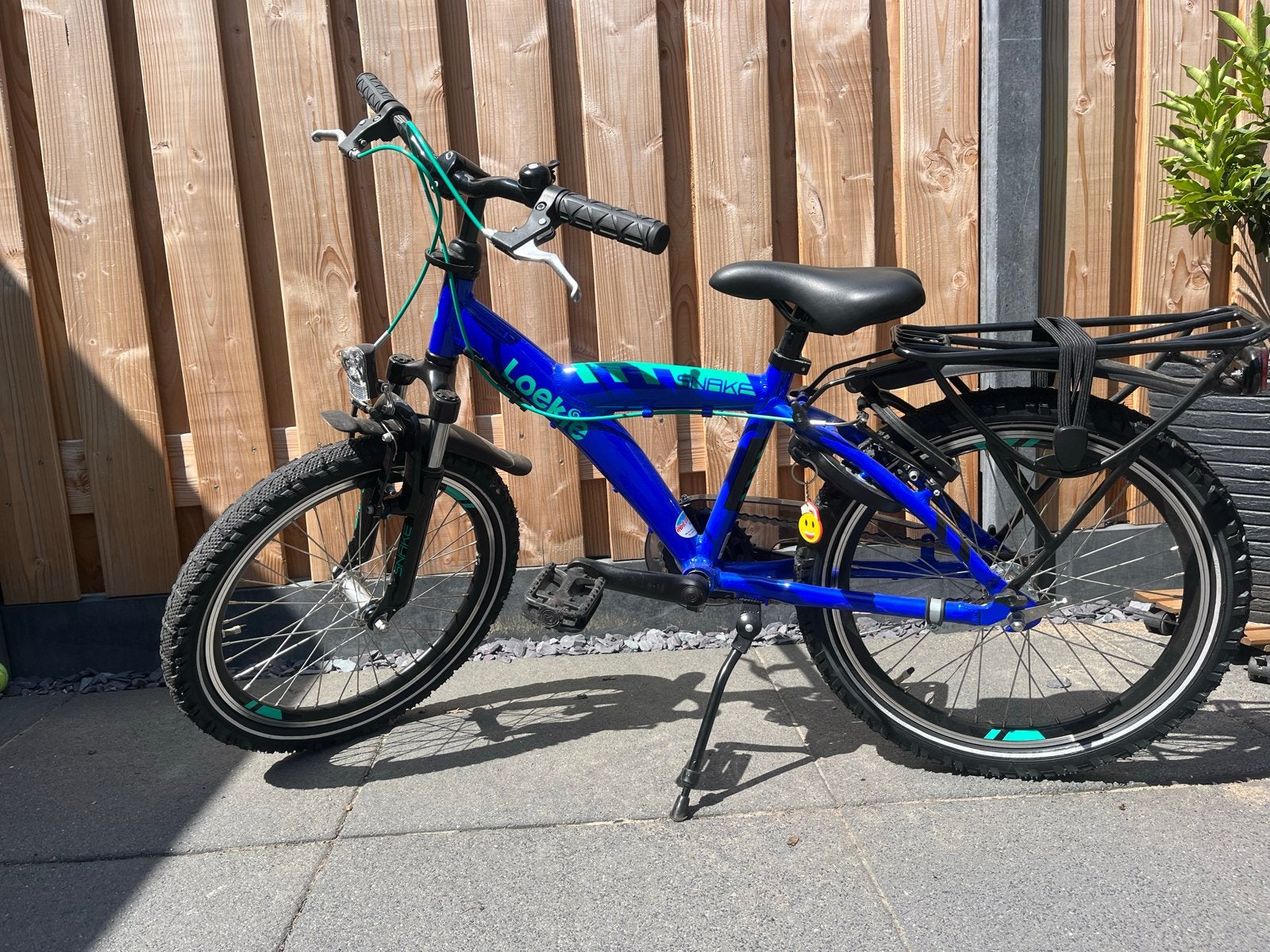 Loekie Snake Kinderfiets 20 inch - Blauw/Groen, Ophalen of Verzenden, Gebruikt, Velgrem, 16 tot 20 inch