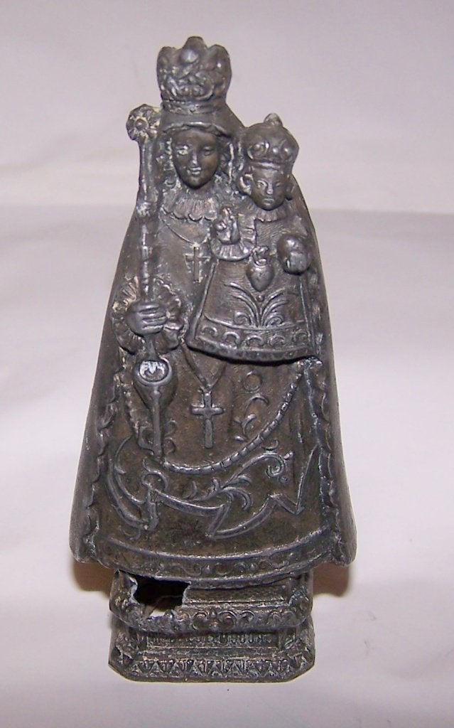 Antiek Beeldje Maria met Kind - Religieuze Kunst, Ophalen of Verzenden