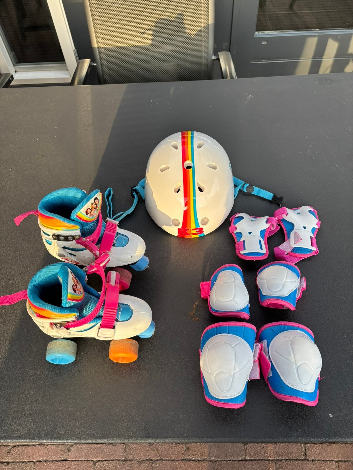 Rolschaatsen, beschermers en helm, Kinderen en Baby's, Ophalen, Gebruikt, Kinderen