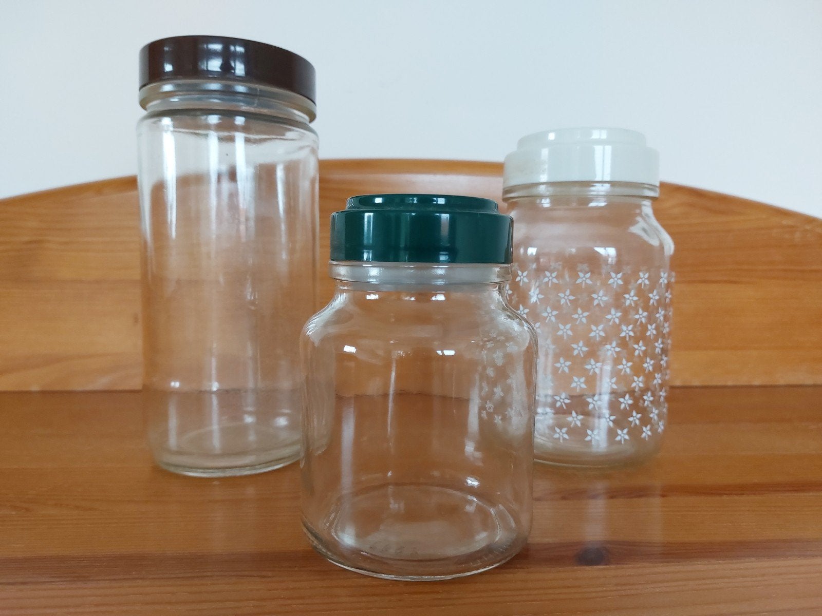 Set van 3 glazen voorraadpotten met deksel, Ophalen, Voorraadpot, Meerkleurig, Glas