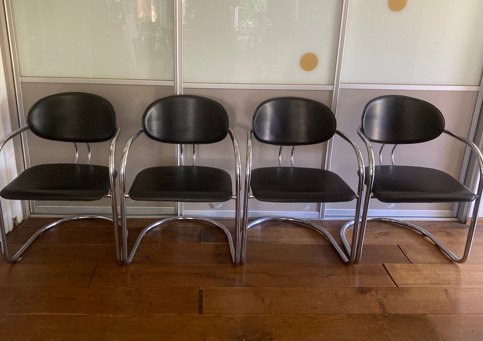 🌻 Vintage eetkamer fauteuils design Bauhaus Effezeta stoel, Ophalen, Gebruikt, Zwart, Vier