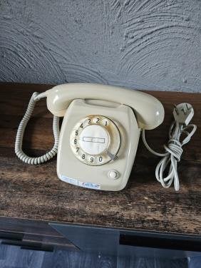Vintage PTT Telefoon met Draaischijf - Crèmekleurig, Ophalen of Verzenden, Zo goed als nieuw, Met draaischijf