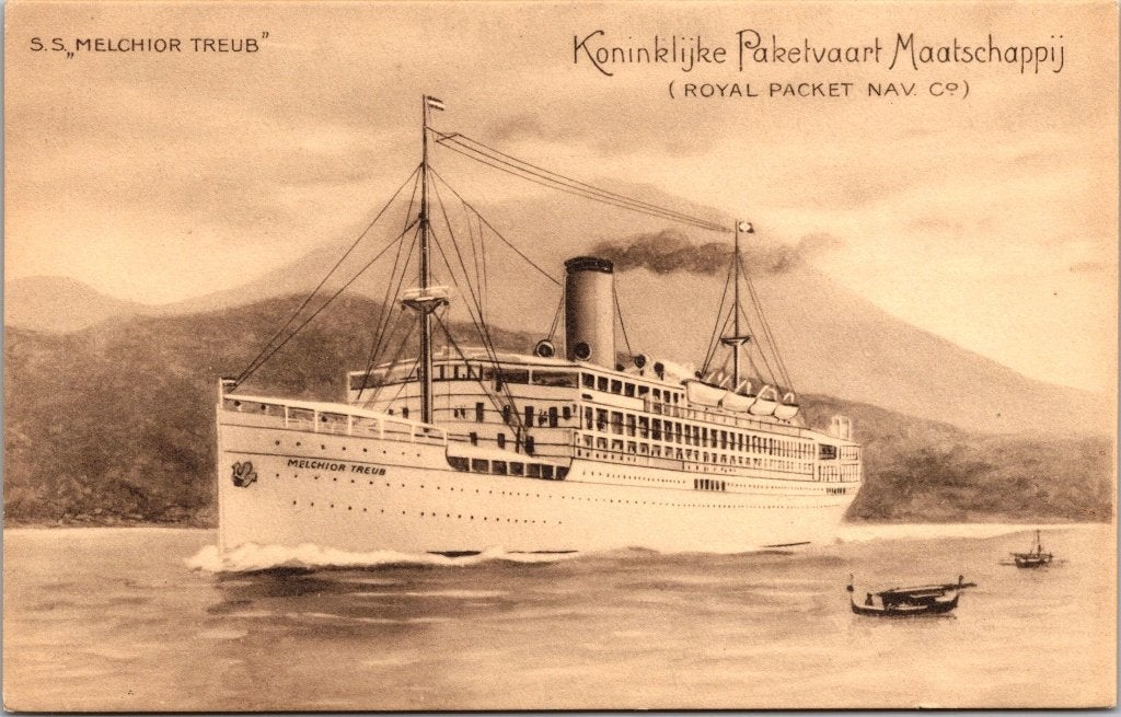 9 antieke ansichtkaarten Koninklijke Paketvaart Maatschappij, Verzamelen, Kaart, Foto of Prent, Onbekend, Ophalen of Verzenden