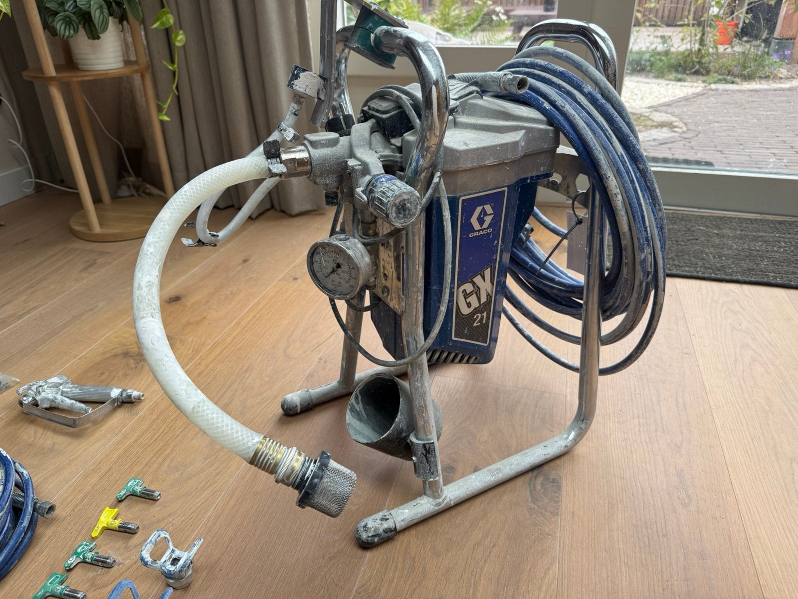 Graco GX21 (met hopper, contractor-gun en accesoires), Ophalen, Gebruikt, Verfspuit of Verfpomp