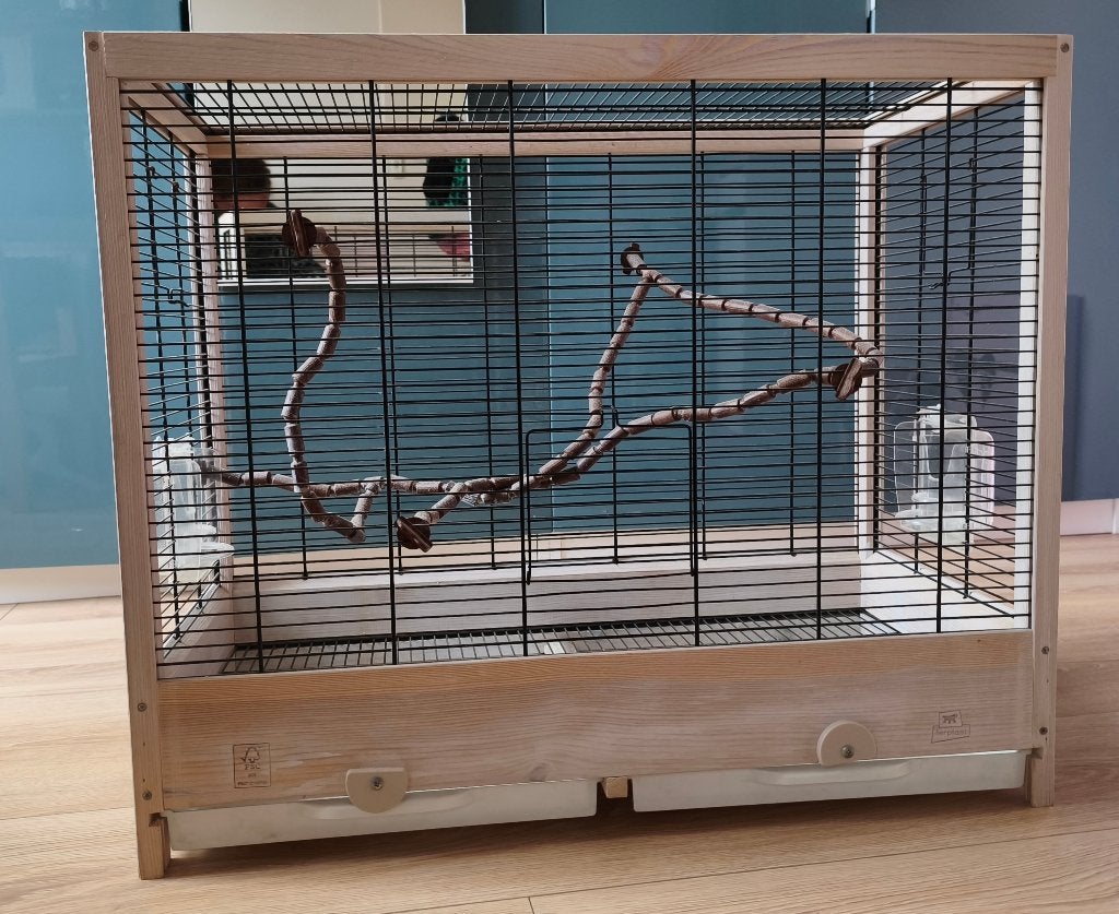Grote Ferplast vogelkooi van hout!, Ophalen, Gebruikt, Hout, Vogelkooi