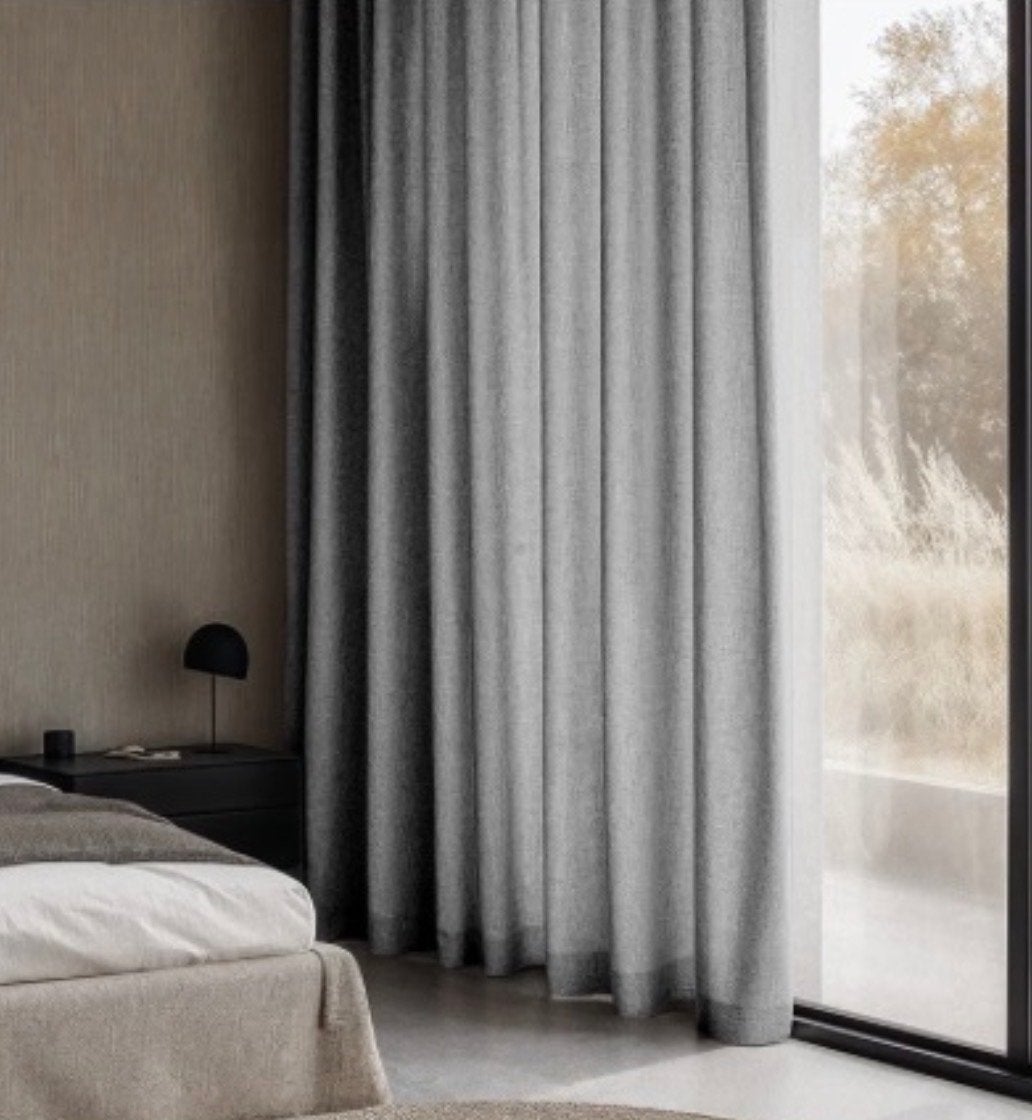 6x Lichtgrijze Gordijnen met Linnen Look - 300x250 cm, Huis en Inrichting, Met haken, Ophalen of Verzenden, Zo goed als nieuw