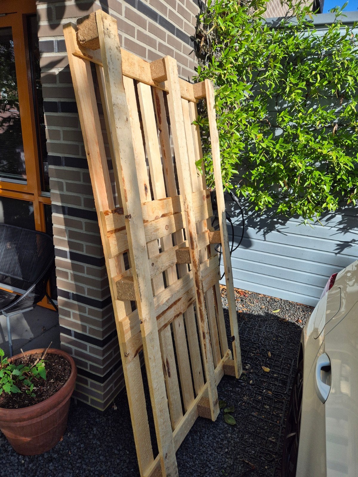 Mooie grote pallet, Tuin en Terras, Schuttingen, Ophalen, Hout, Minder dan 3 meter, 1 tot 2 meter