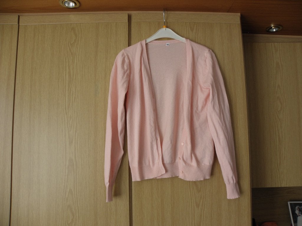 Goedkoop basic licht roze katoenen vestje mt 38 M, Maat 38/40 (M), Ophalen of Verzenden, Merkloos, Roze