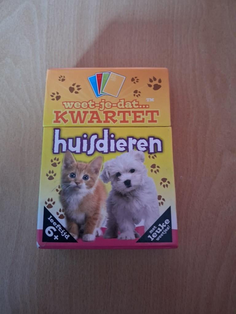 Weet-je-dat kwartetspel Huisdieren, Drie of vier spelers, Ophalen of Verzenden, Gebruikt, NC spel