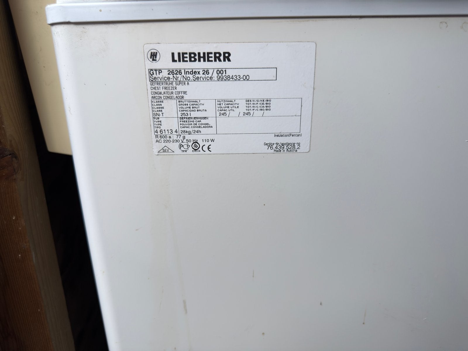 Liebherr GTP 2626 Index 26 / 001 Vrieskist