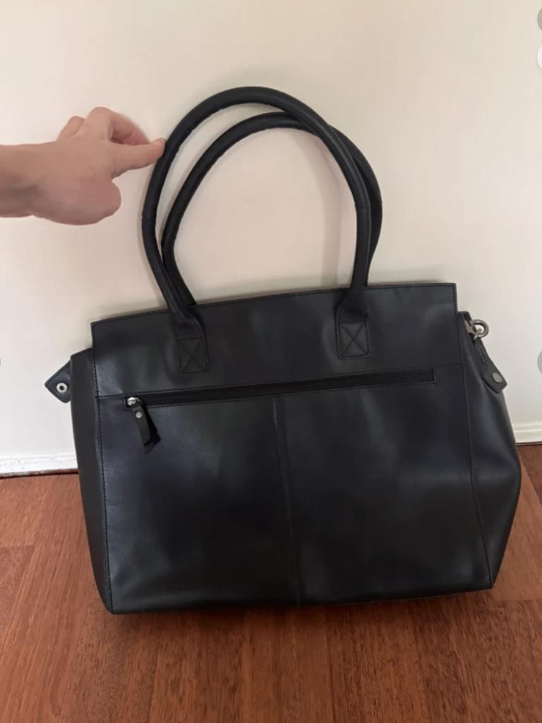 Zwarte echte leren Burkley tas, Sieraden, Tassen en Uiterlijk, Tassen | Damestassen, Ophalen, Zo goed als nieuw, Zwart, Handtas