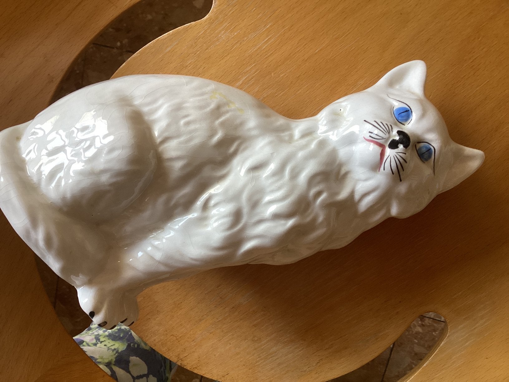 Angora Poes keramiek hoog 24 cm, Ophalen of Verzenden, Zo goed als nieuw, Dier