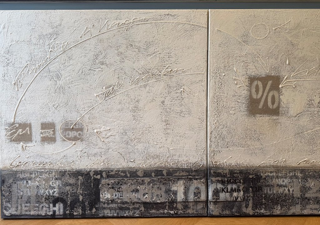 Moderne kunst, Ophalen, Abstract, Echtheidscertificaat, Olieverf
