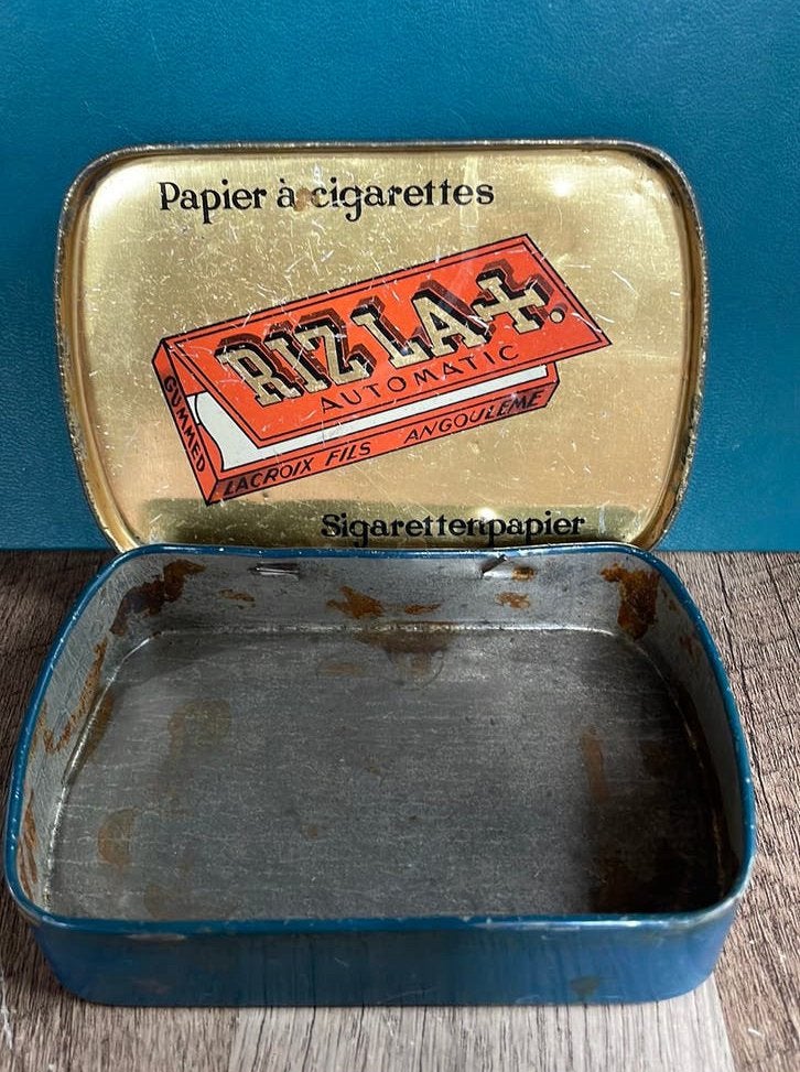 Blikje Rizla Sigarettenpapier jaren ‘40, Verzamelen, Verzenden, Gebruikt, Overige