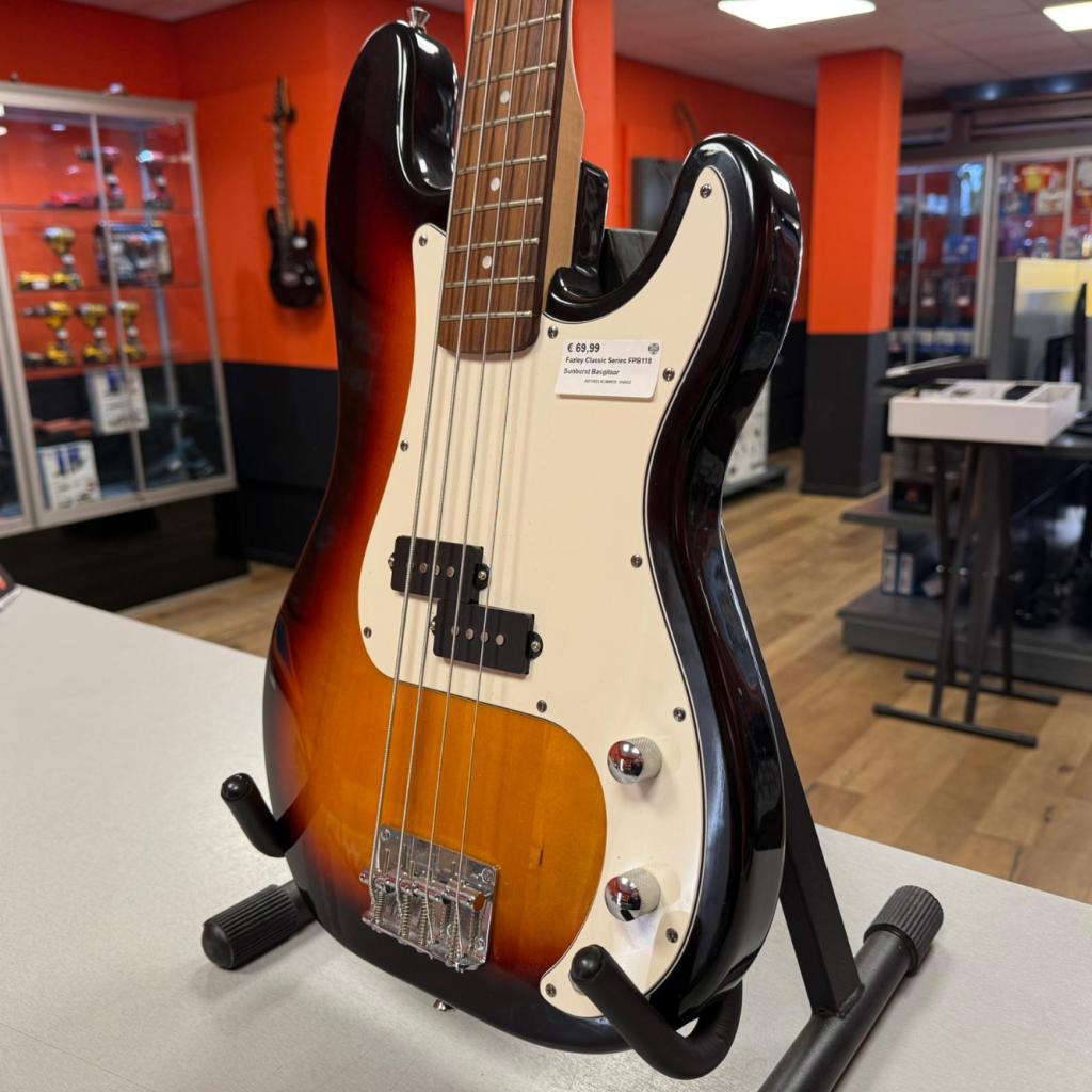 Fazley Classic Series FPB118 Sunburst Basgitaar, Flex Ltd., Zo goed als nieuw, https://flex.com/contact-us, Nobelstraat 10, 5807 GA Oostrum LB, Limburg, Nederland