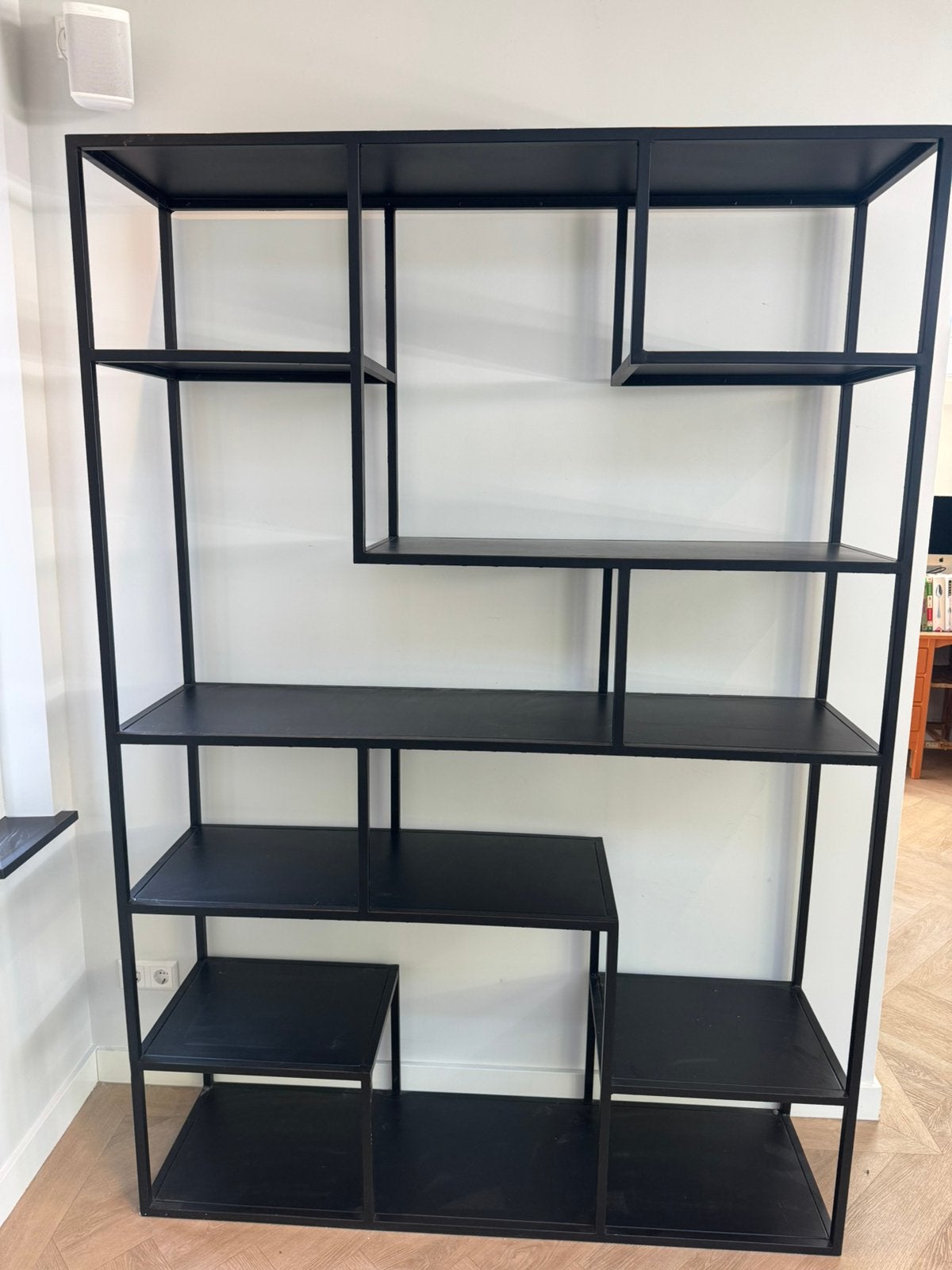 Vakkenkast zwart metaal 210x145x40cm, Huis en Inrichting, Ophalen, Zo goed als nieuw