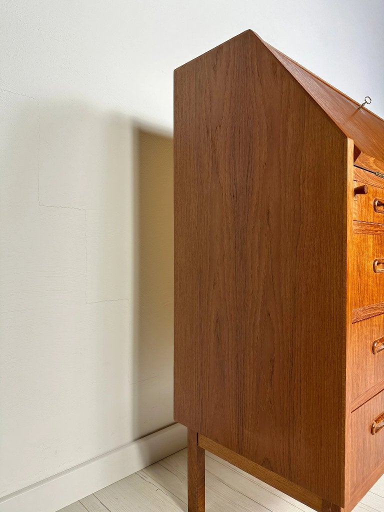 Deense teak secretaire vintage mid century design 60s, Ophalen of Verzenden, Zo goed als nieuw, Vintage