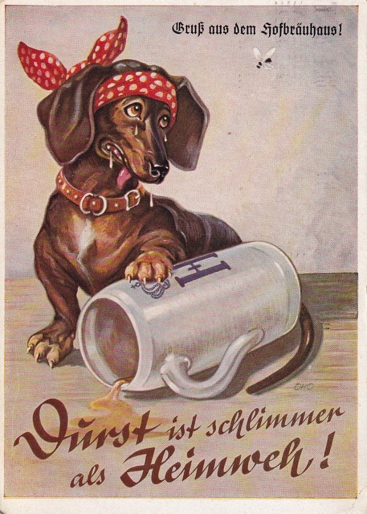 München (hond); Gruss aus dem Hofbräuhaus 1955, Verzamelen, Ophalen of Verzenden, 1940 tot 1960, Duitsland