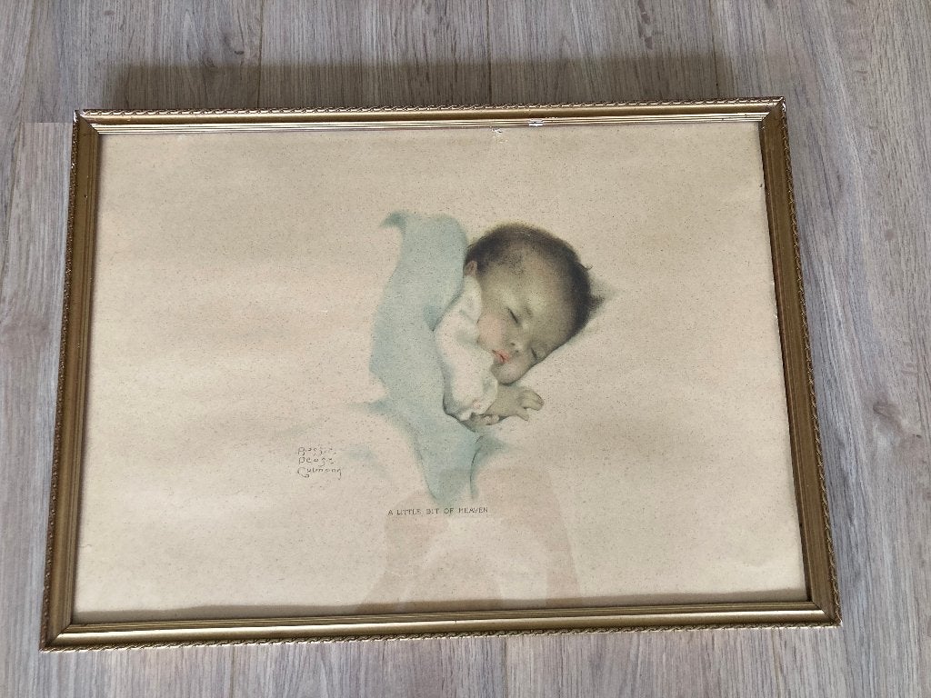 Brocante portret slapend jongetje - Bessie Pease Gutmany, Antiek en Kunst, Curiosa en Brocante, Ophalen of Verzenden