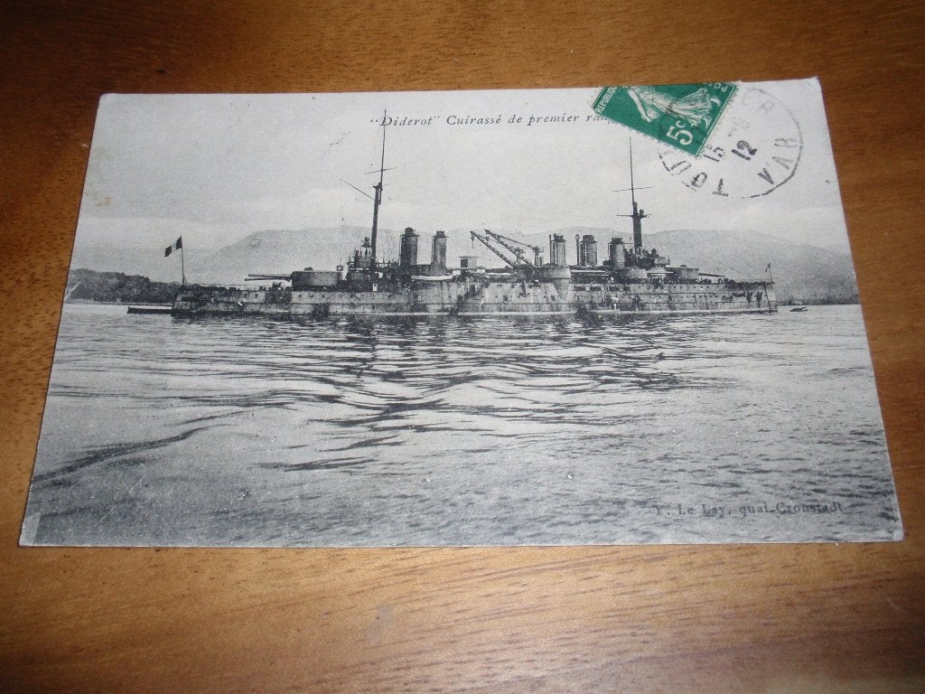 Marine Frankrijk slagschip Diderot  Scheepvaart, Verzamelen, Verzenden, Voor 1920, Gelopen, Voertuig
